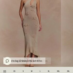 Meshki Celestino Floral Metallic Knit Maxi Dress – Gold – Size XXS